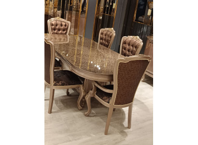 Esszimmer set 7tlg. Esstisch+6x Stühle Designer Holz Garnitur Neu Sofort