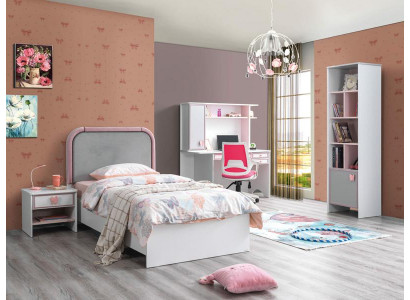 Weiß  Kinderzimmer Set Kinderbett Nachttisch  Buecherregal Schreibtisch Modern
