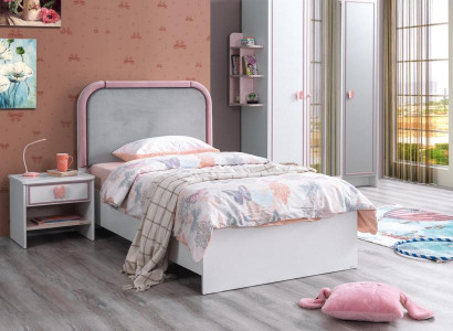 Kinderzimmer Set stilvolle Kinderbett Nachttisch Top-Qualität Weiß Modern Möbel