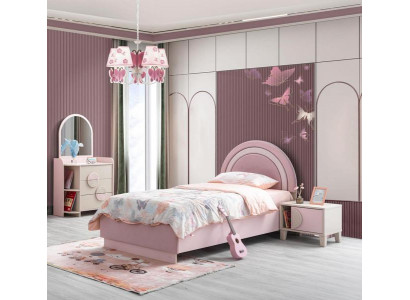Kinderzimmer Set Kinderbett rosa  Nachttisch Kommode Luxus Top-Qualität Möbel