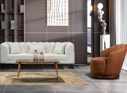 Designer Sitzmöbel 3 Sitzer Sofa Sessel Stoff Kunstleder Couchgarnitur