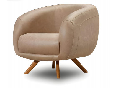 Moderner brauner Kunstledersessel mit stilvollem Design