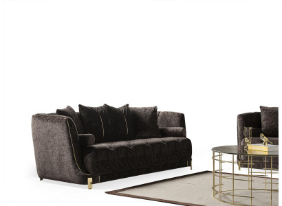 Polstersofa Dreisitzgarnitur Dreisitzer 3er-Sofa Dreisitzcouch Sofa Braunschwarz