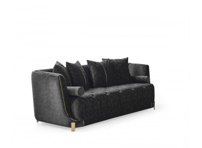 Polstersofa Dreisitzgarnitur Dreisitzer 3er-Sofa Dreisitzcouch Sofa Schwarz