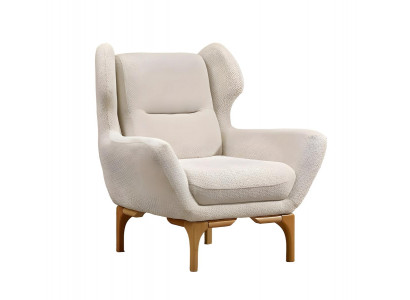 Eleganter weißer Stoffsessel im modernen Design