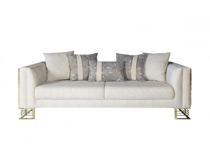 Sofa 3 Sitzer Textil Sofas Couch Polster Garnitur Moderne Couchen Beige