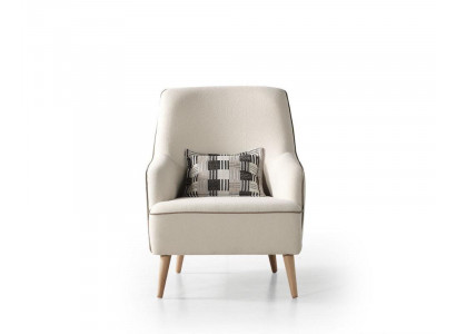 Sessel Textil Wohnzimmer Design Weiß Modern gemütlicher stilvolle Sessel