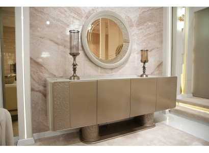 Konsole mit Spiegel aus Holz in Beige modern elegant
