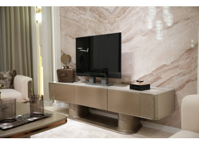 Eleganter TV-Schrank aus Holz in Beige für modernes Wohnzimmer
