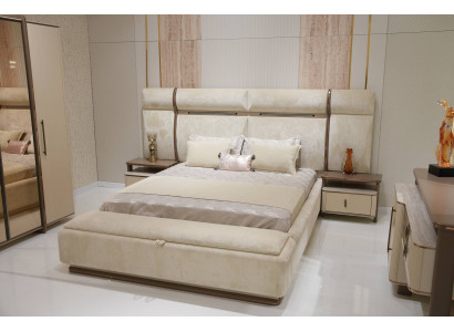Schlafzimmer-Set aus Holz in Beige mit modernem Design