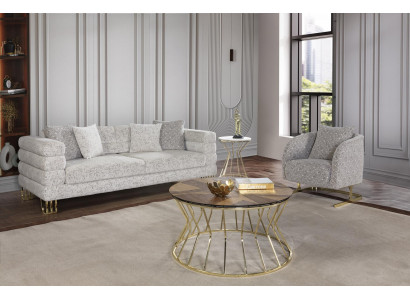 Luxus Wohnzimmer Set 3-Sitzer Sofas handlich  Sessel Modernes Design Couch