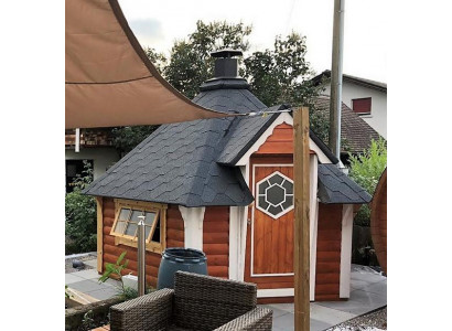 Grillhütte mit Feuerstelle Grillkota Hütte Haus Gartenhütte Feuerhütte