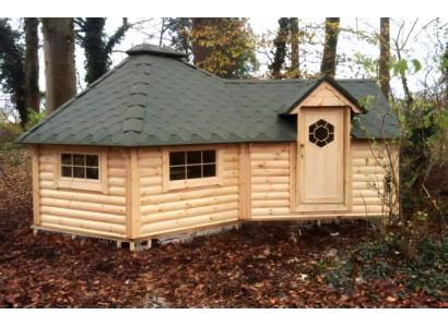 Grillkota Feuerhütte Feuerstelle Gartenhütte Holzpavillon mit Grill Sauna