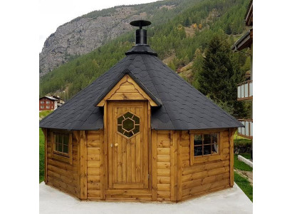 Feuerhütte Gartenhütte Grill kota Holzhaus Feuerstelle Grillhüttenhaus 14,9 m²