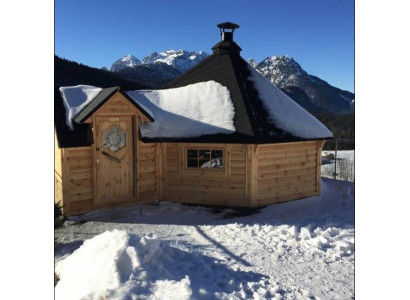 Grillhüttenhaus Gartenhütte mit Grill BBQ-Hütte Grillhaus Feuerhütte