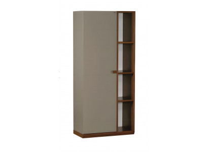 Elegantes graues Bücherregal aus Holz im modernen Design
