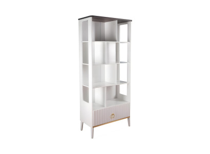 Elegantes weißes Holz Bücherregal in modernem Stil