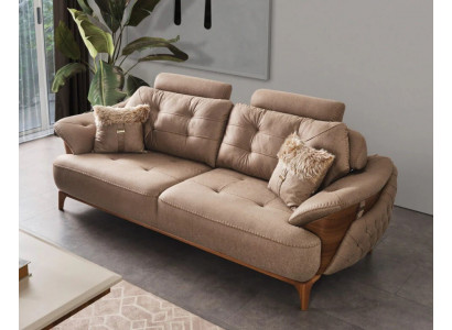 Dreisitzcouch 3-Sitzer-Sofa Dreisitzgarnitur Dreisitzer Polstersofa Cappuccino