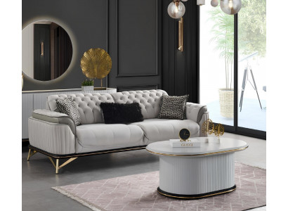 Sofa 3 Sitzer Top-Qualität Textil Sofas Couch Polster Garnitur Moderne