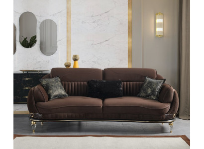 Dreisitzcouch 3-Sitzer-Sofa Dreisitzgarnitur Dreisitzer Polstersofa Dunkelbraun