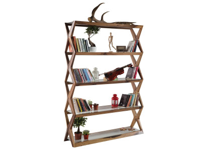 Elegantes braunes Holzregal für moderne Verkaufsräume