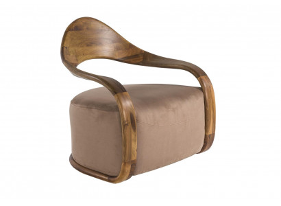 Eleganter brauner Stoffsessel aus Holz für modernes Wohnzimmer