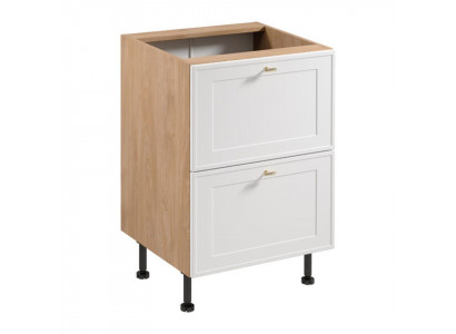Küchenschrank Unterschrank Schubladenschrank Holzschrank Beige Weiß