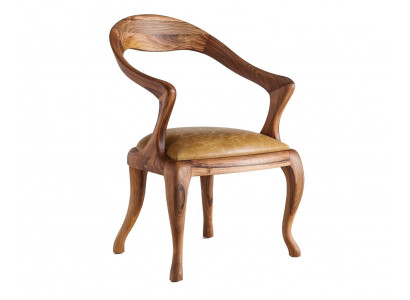 Eleganter brauner Kunstledersessel im modernen minimalistischen Stil