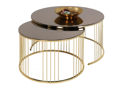 Goldener Couchtisch aus Edelstahl in elegantem Design