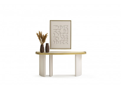 Schminktisch mit Gemälde Modernes Design Kommode mit Bild Weiß Stil