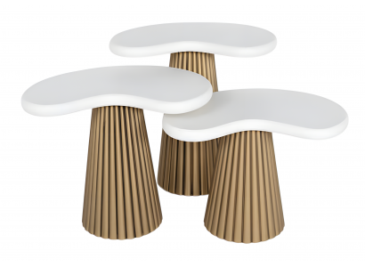 Weißer Holz Beistelltisch im modernen Design