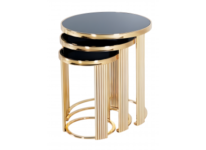 Eleganter schwarzer Beistelltisch aus Edelstahl im modernen Design