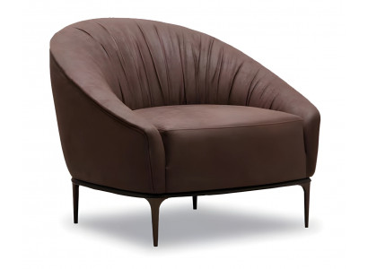 Eleganter brauner Stoffsessel im modernen Design