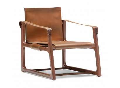Moderner brauner Kunstledersessel mit elegantem Design