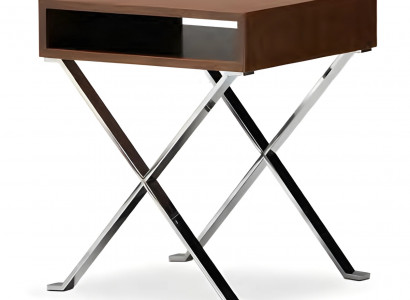 Beistelltisch aus Holz und Metall in Braun modern eleganter Stil
