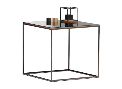 Eleganter Beistelltisch aus Metall in Braun für modernes Wohnzimmer