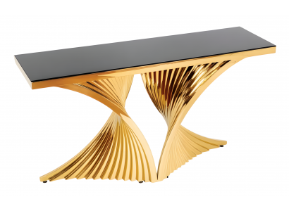 Konsolentisch aus Holz in Gold modern eleganter Design