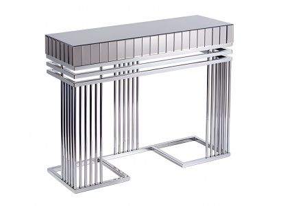 Moderner grauer Konsolentisch aus Metall und Glas