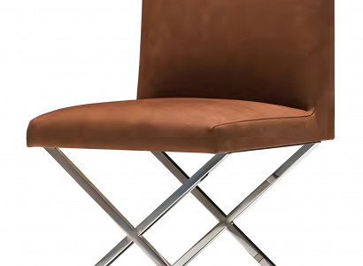 Brauner Metallstuhl modern elegant für Zuhause und Büro