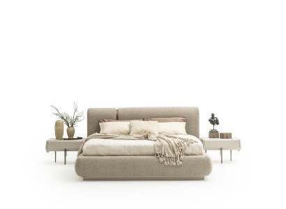 Designer Schlafzimmer Set Luxus Doppelbett 2x Nachttische Top-Qualität Möbel
