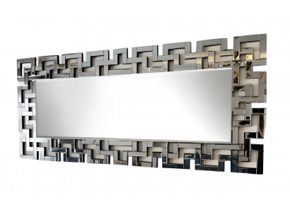Grauer Spiegel aus Glas modern, eleganter Wandspiegel