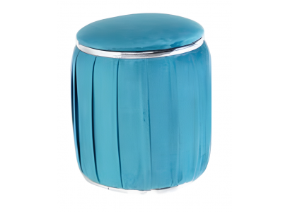 Blauer Holz Hocker modern, stilvoll, kompakt für Wohnzimmer und Flur