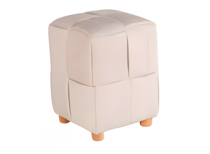 Moderner Hocker aus Holz und Textil in Beige