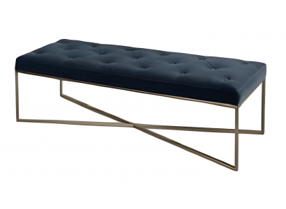 Schwarzer Holz-Textil Hocker modern, stilvoll, vielseitig