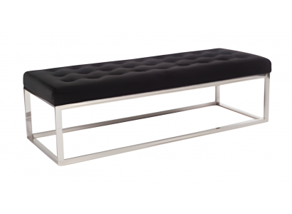 Schwarzer Holz-Hocker im eleganten Design für Wohnzimmer