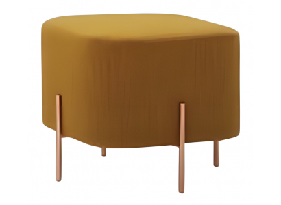 Gelber Holz-Textil Hocker im modernen Stil