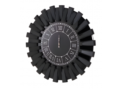 Schwarze Wanduhr aus Holz modern, elegantes Design