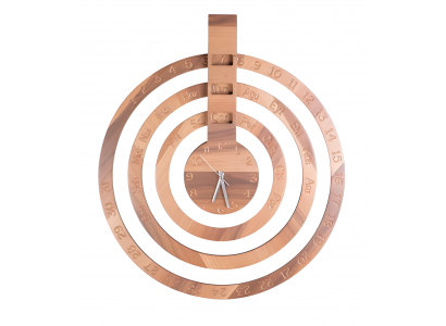 Moderne Wanduhr aus Holz in Beige, elegantes minimalistisches Design