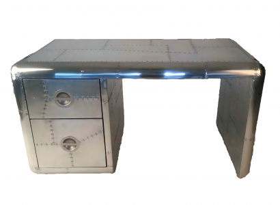 Designer Flieger Schreibtisch Aluminiumverkleidung vernietet Tisch