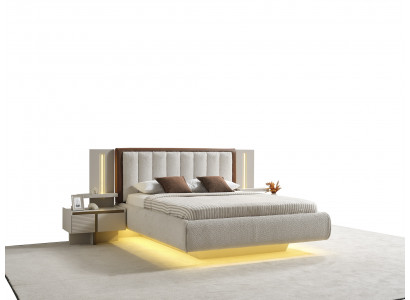 Elegantes Schlafzimmer-Set aus Holz in Beige mit modernem Design